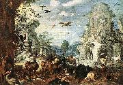 Roelant Savery, Landscape with Wild Beasts